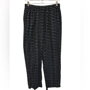 Michael Kors Navy and White Logo Print Pants